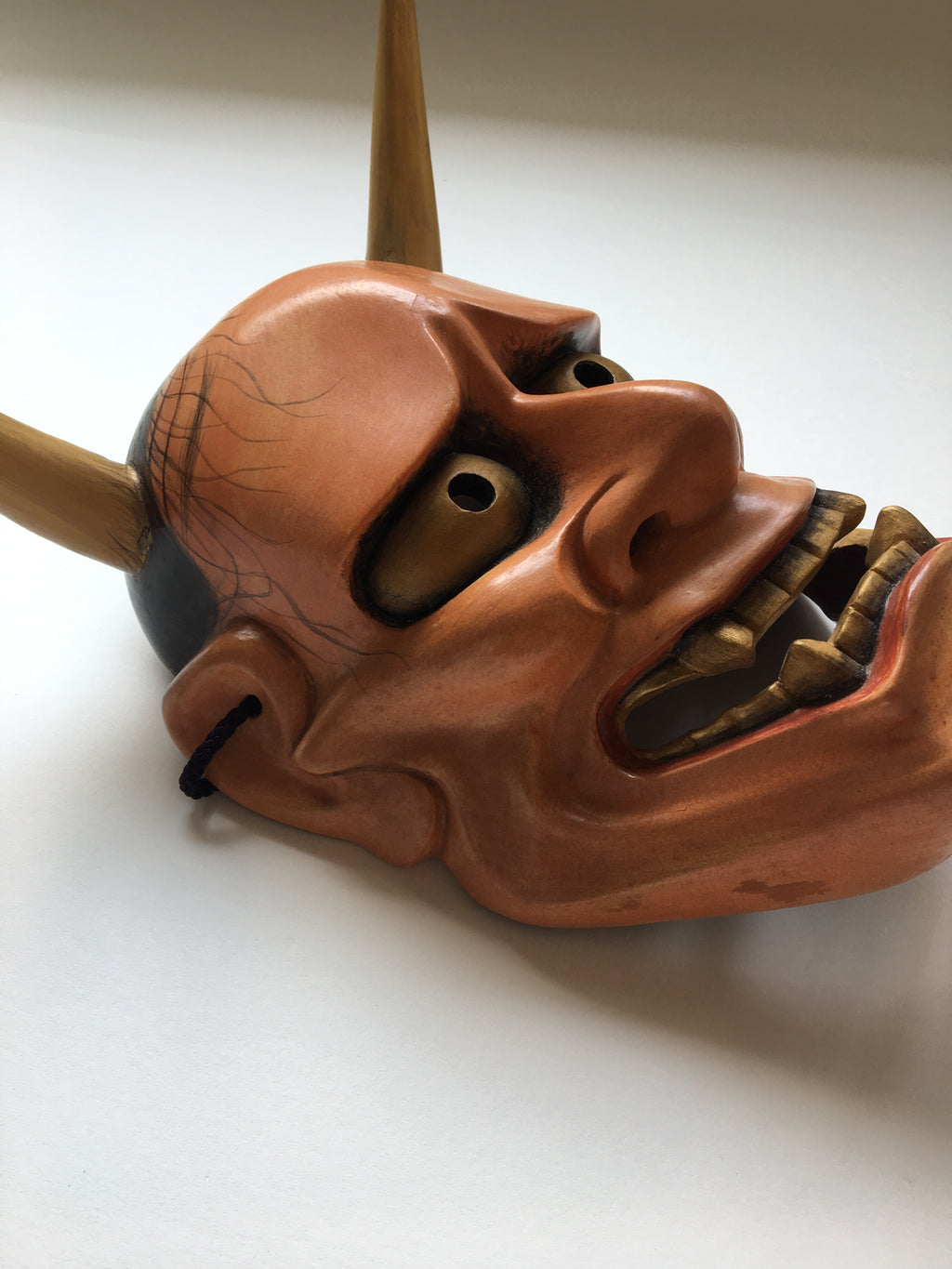 Hannya carved in wood with Paulownia Box.