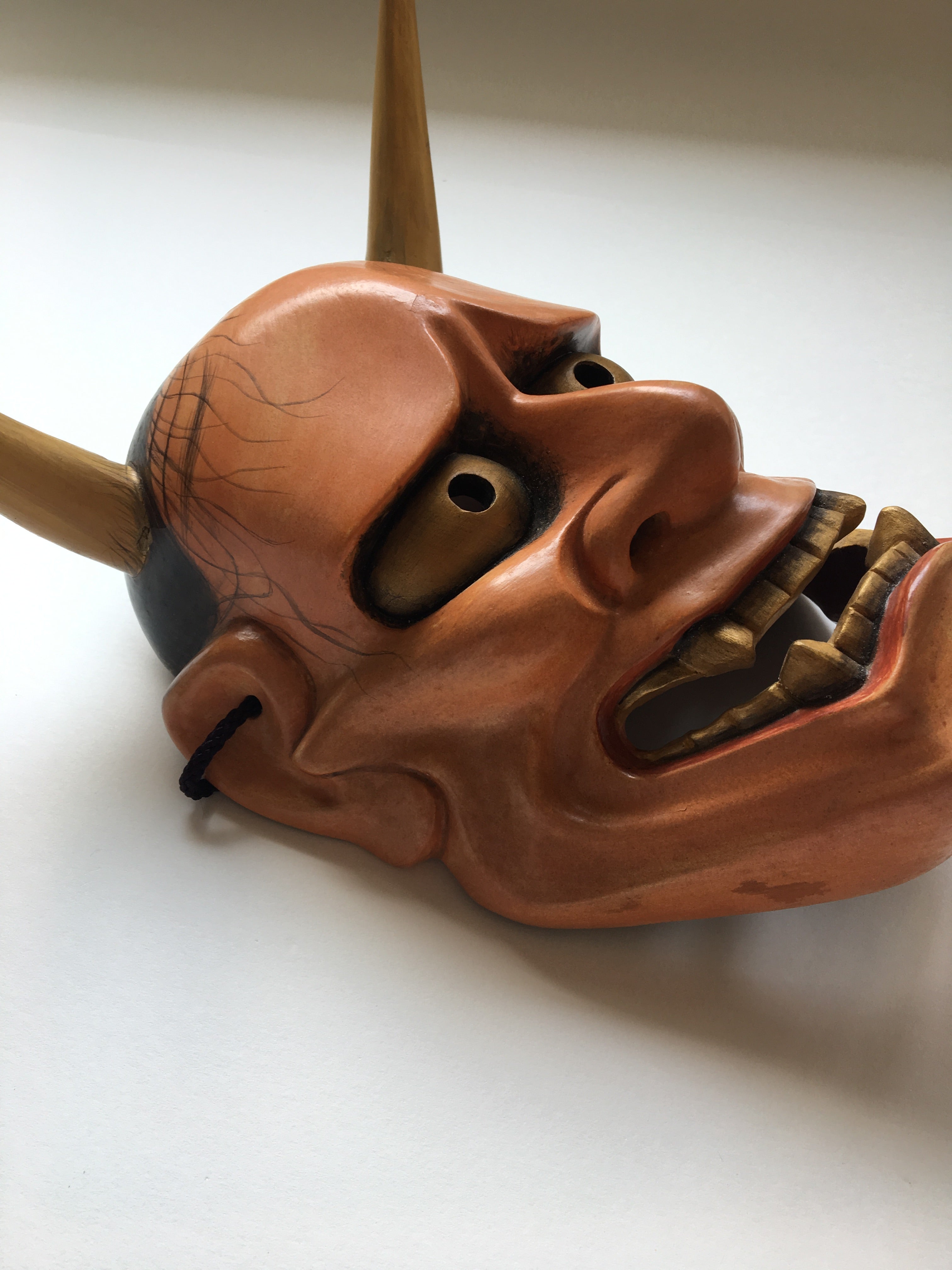 Hannya carved in wood with Paulownia Box.