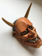 Hannya carved in wood with Paulownia Box.