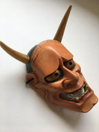 Hannya carved in wood with Paulownia Box.