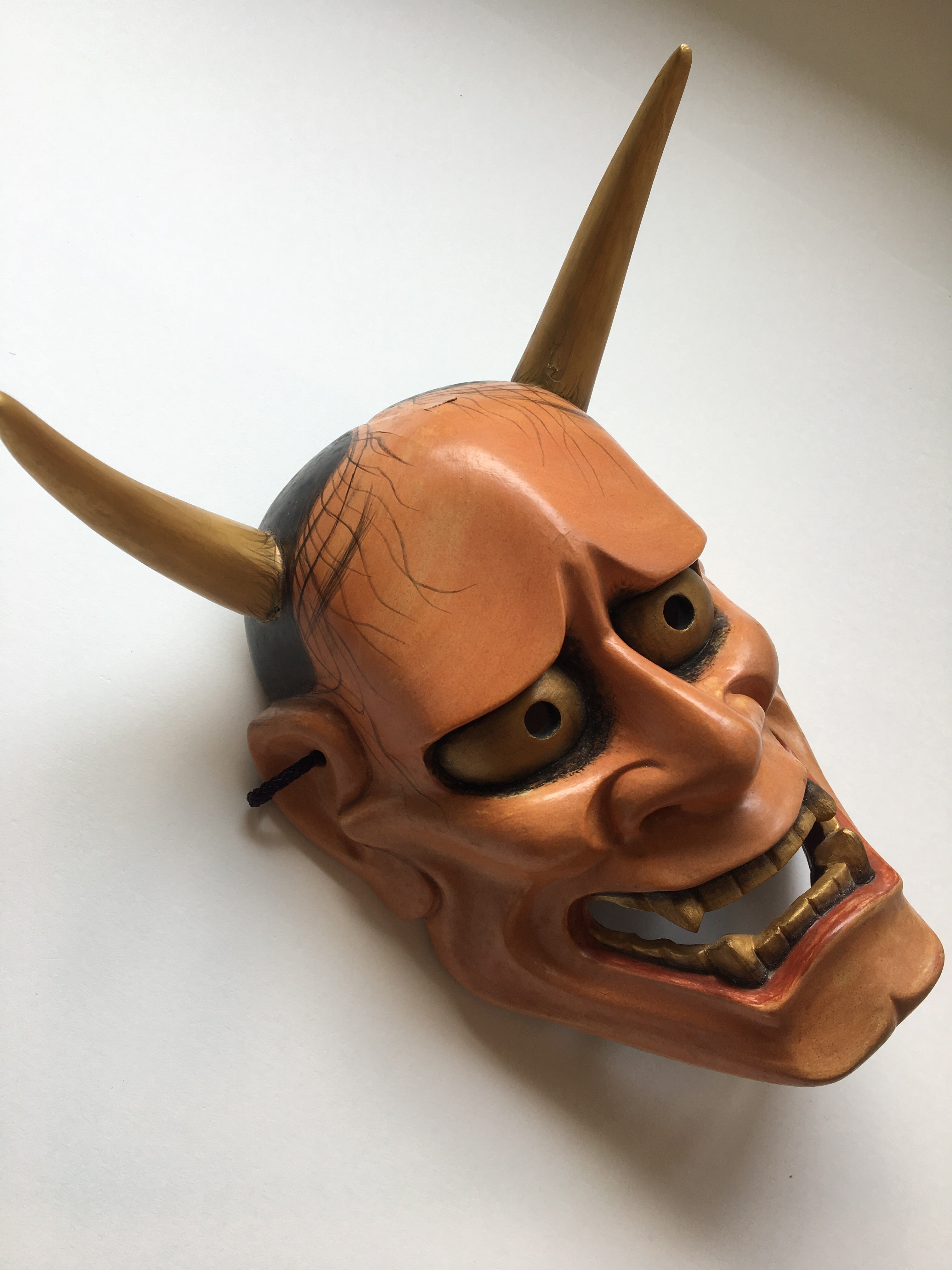 Hannya carved in wood with Paulownia Box.