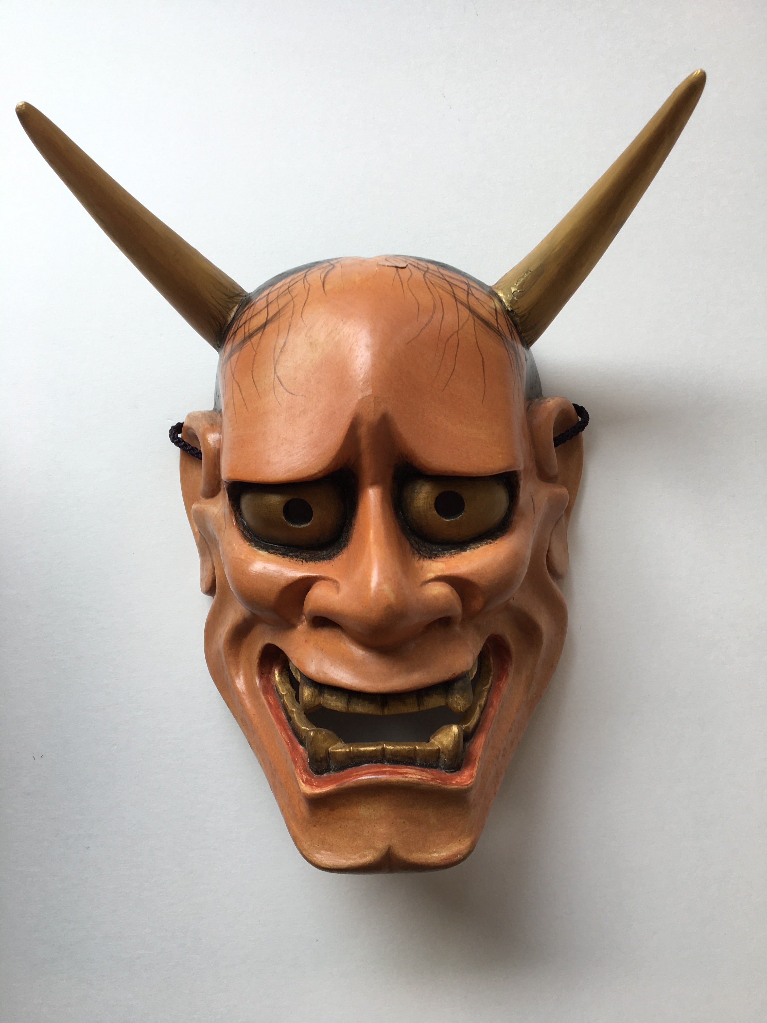 Hannya carved in wood with Paulownia Box.