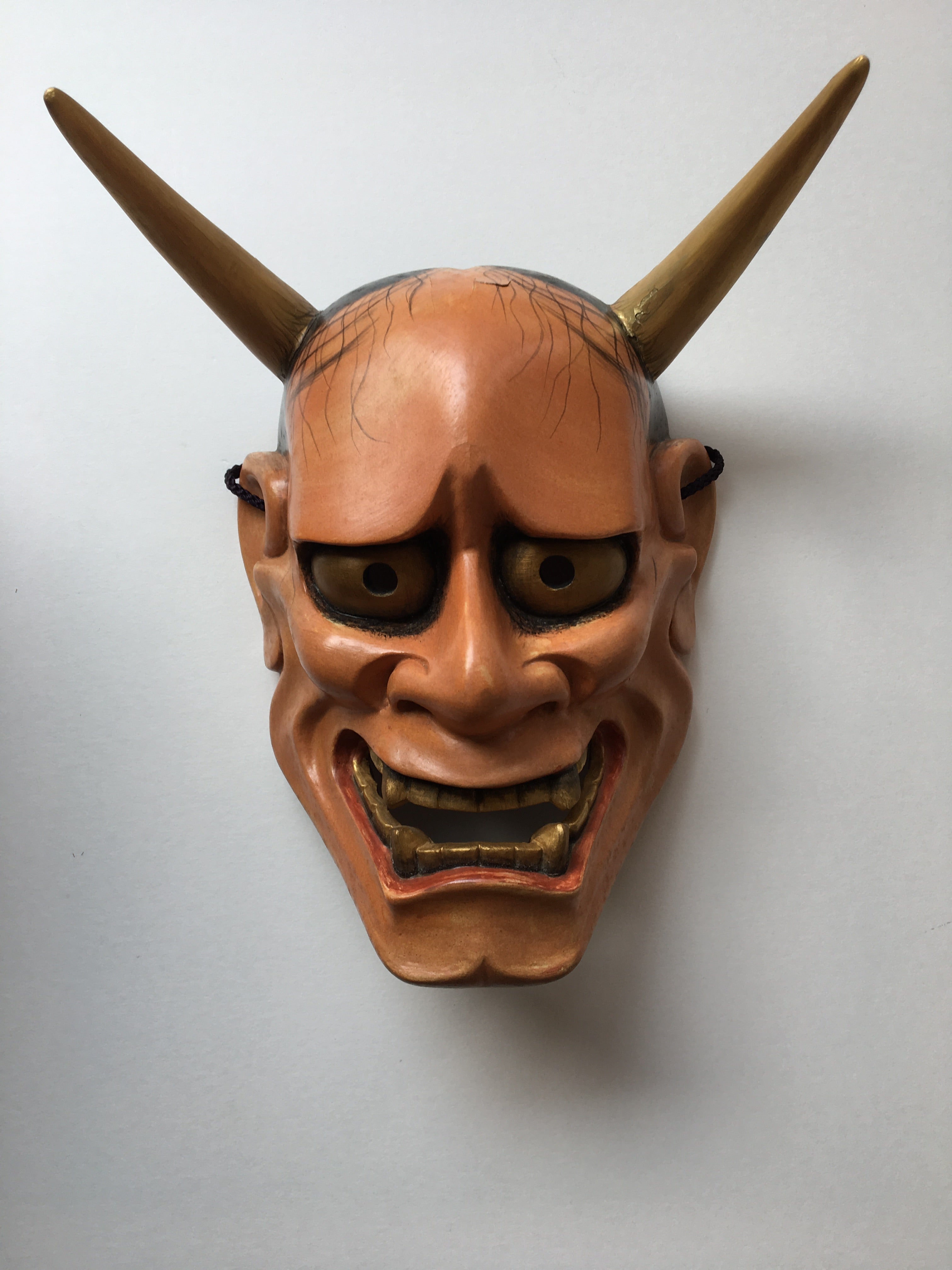 Hannya carved in wood with Paulownia Box.