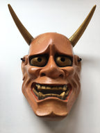 Hannya carved in wood with Paulownia Box.