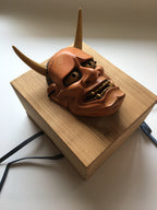 Hannya carved in wood with Paulownia Box.