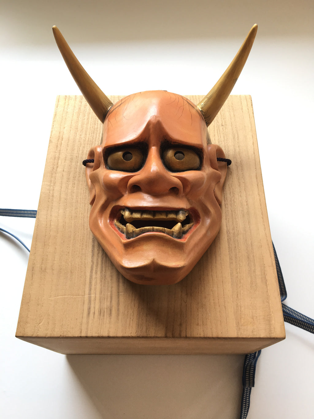 Hannya carved in wood with Paulownia Box.