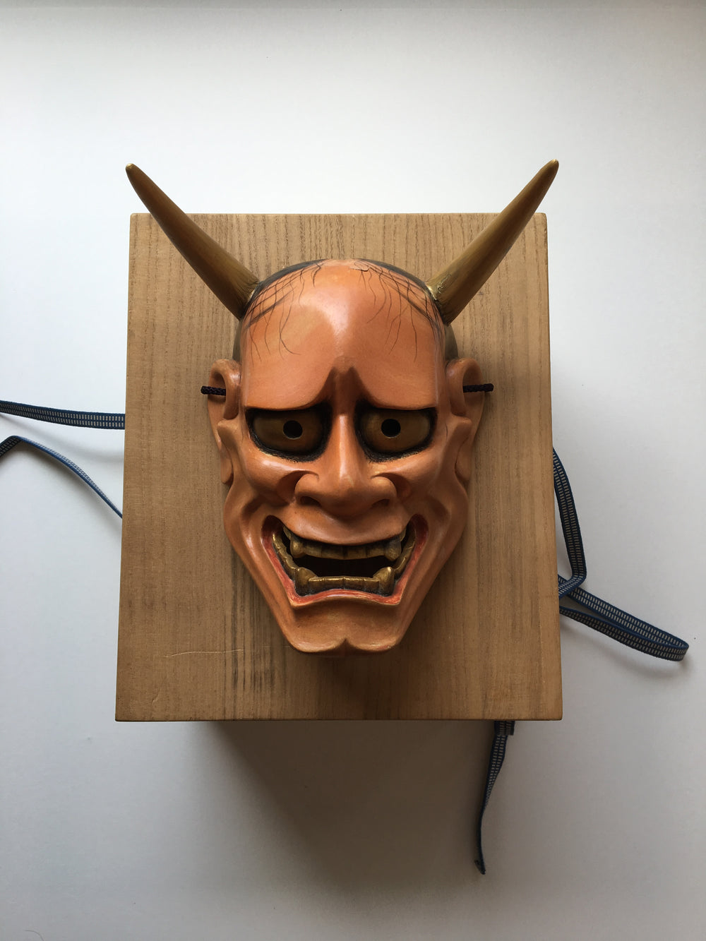 Hannya carved in wood with Paulownia Box.