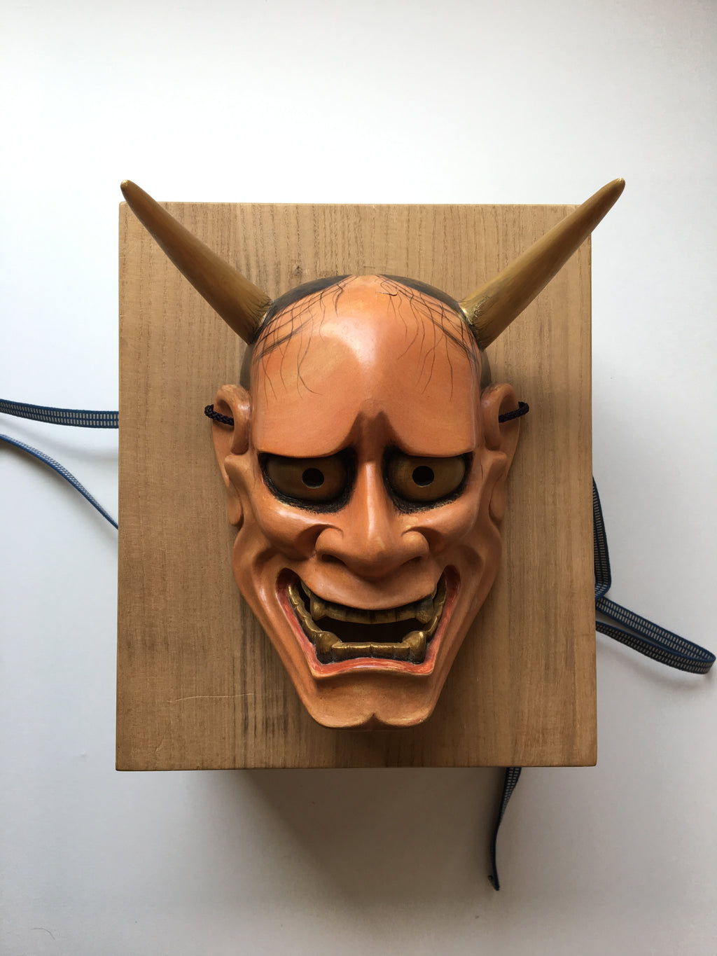 Hannya carved in wood with Paulownia Box.