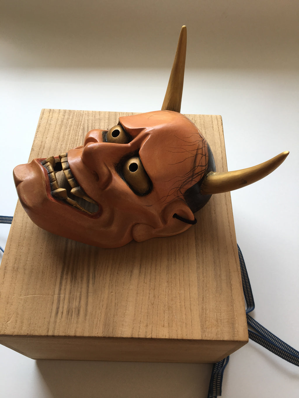 Hannya carved in wood with Paulownia Box.
