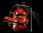 Antique wood carved Tengu Mask for Kagura-kyogen