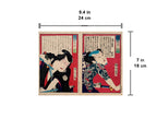 4 diptychs (8 prints) / UKIYO-E WOODBLOK PRINTS (Kunichika, 1870)