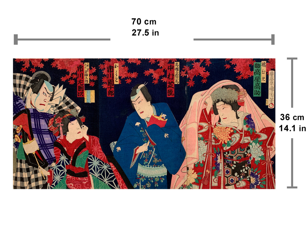 Triptych: “Imoseyama Onna Teikin” (Kunichika, 1883)