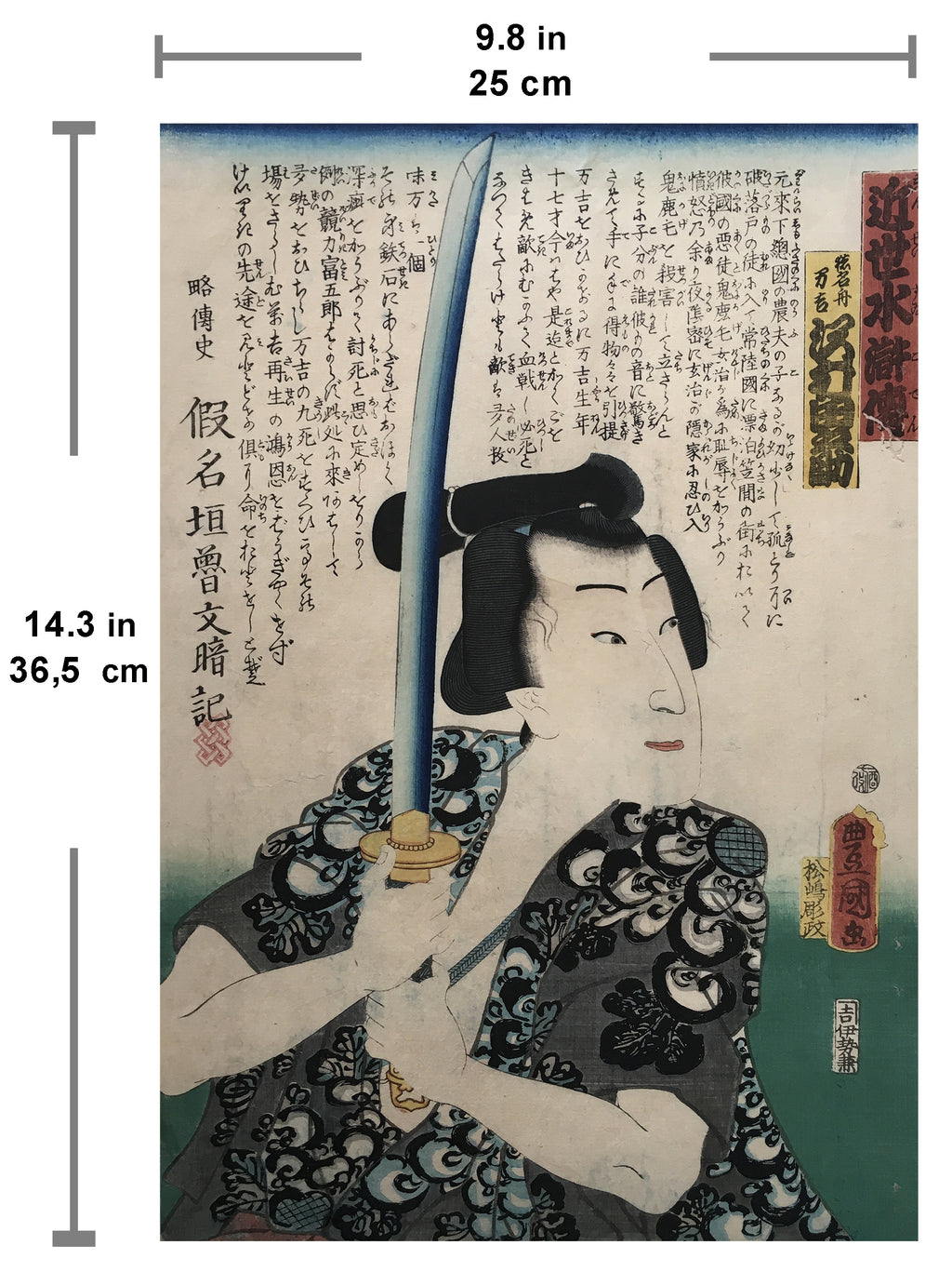 Modern Version of Water Margin / Tokunafune Mankichi interpreted by Sawamura Tanosuke (Utagawa Kunisada (Toyokuni III), 1861)