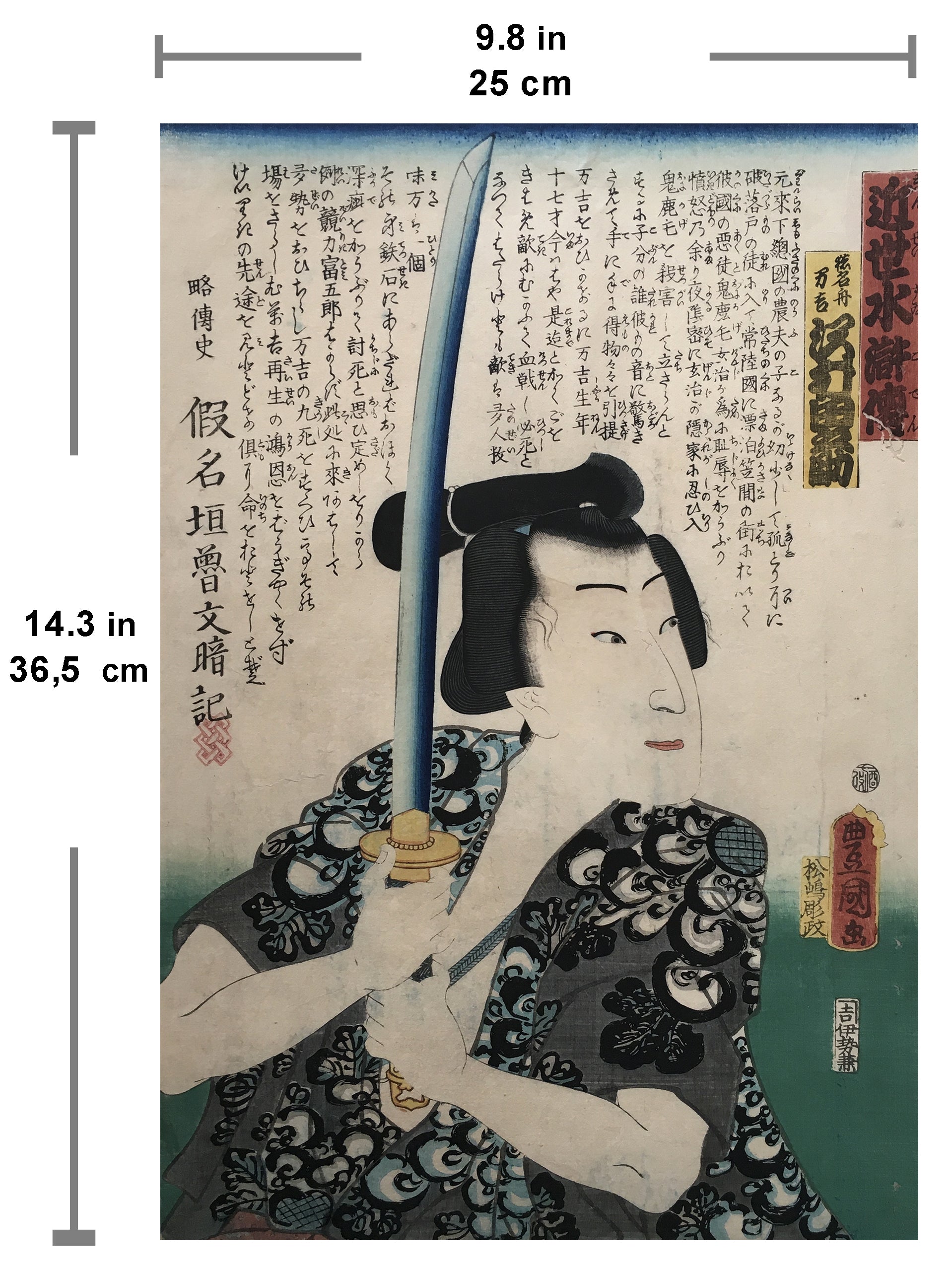 Modern Version of Water Margin / Tokunafune Mankichi interpreted by Sawamura Tanosuke (Utagawa Kunisada (Toyokuni III), 1861)
