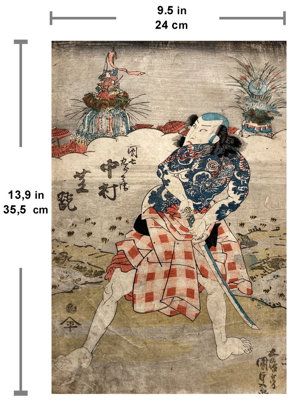 Arashi Kanjûrô I as Mikawaya Giheiji  (Kunisada, 1831)