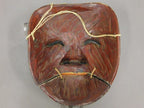 Hand carved wooden Noh Mask "OKINA" (old man)